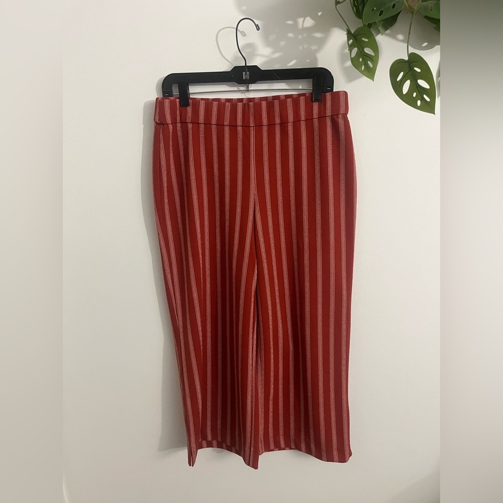 Christopher & Banks Red Striped Cropped Pants